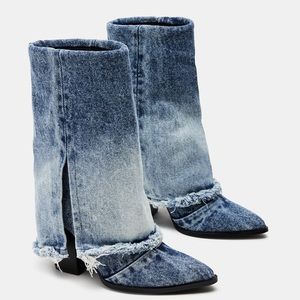 STEVE MADDEN LIVVY DENIM BOOTS